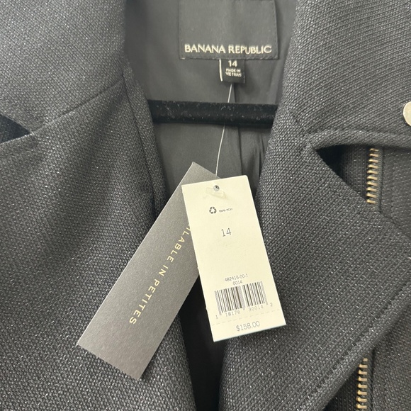 Banana Republic Black Moto Jacket - Size 14 - Picture 4 of 6